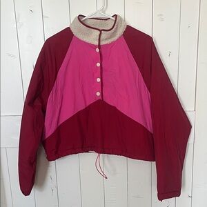 Zara Pink and Red Ski Jacket
